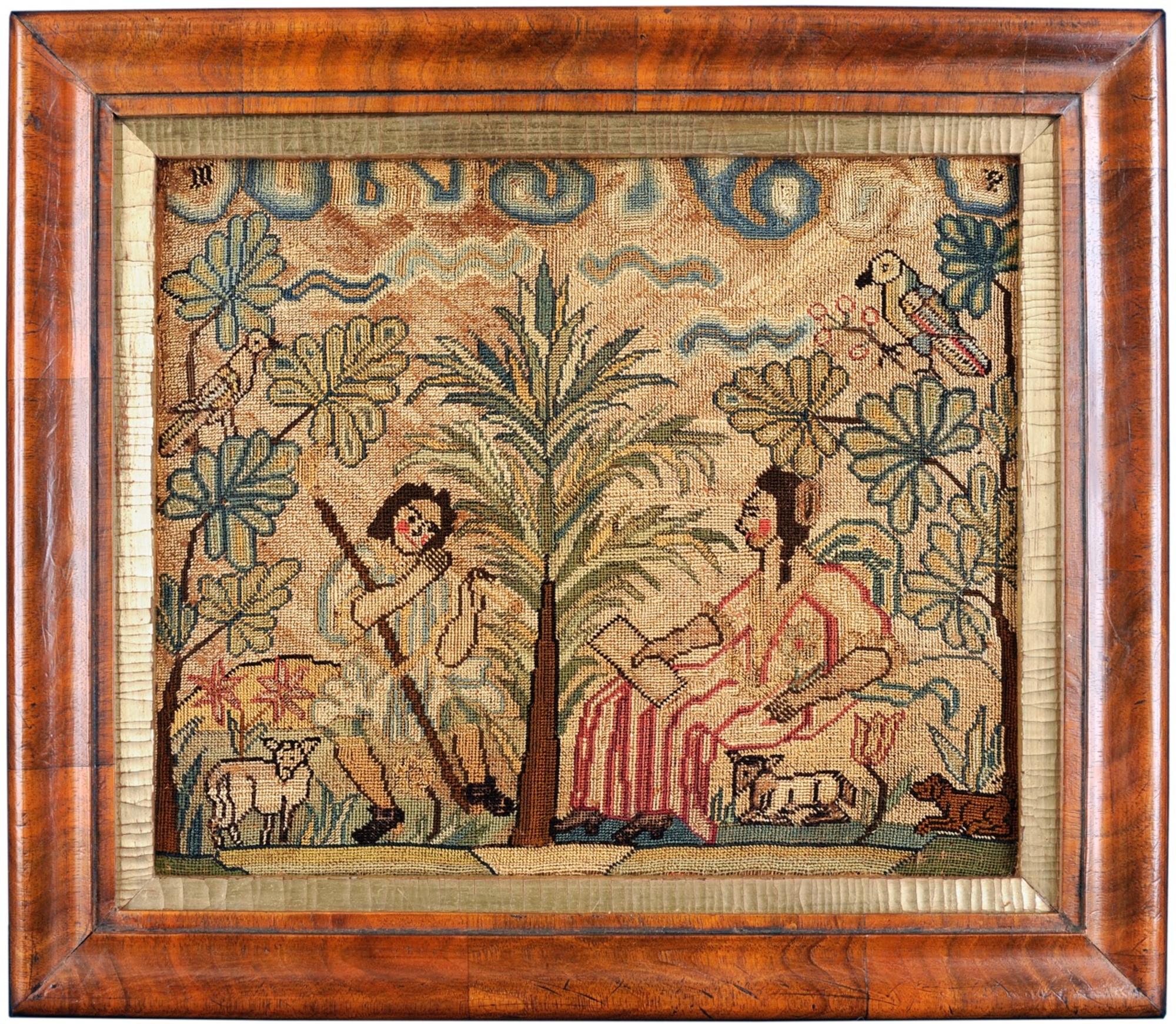 Needlework Panel. Mid 18th Century